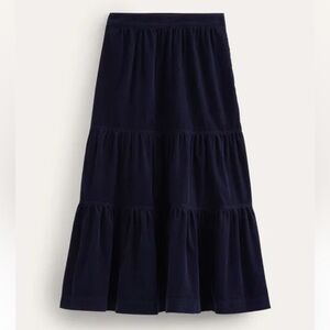 Brand new BODEN navy Viv Cord Tiered Maxi Skirt